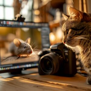 Mobile Visualisierung: Katze-und-Maus-Jagd als vertikale Story für moderne Kommunikationsmedien.