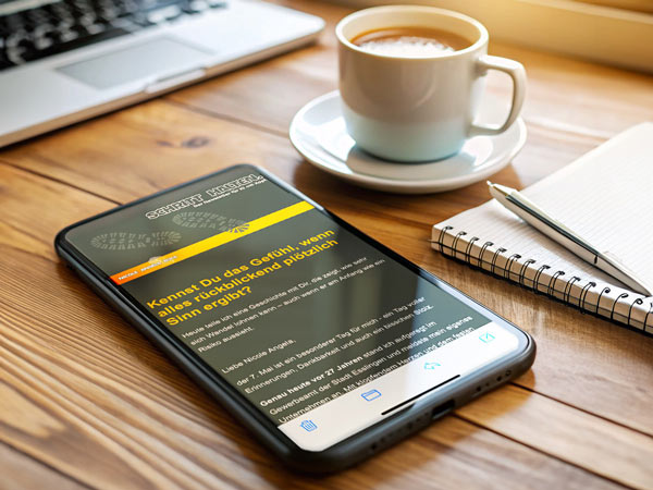 KI-Newsletter von Nicole Angela Buck – Tipps zu Content Marketing und KI-Tools auf einem Smartphone